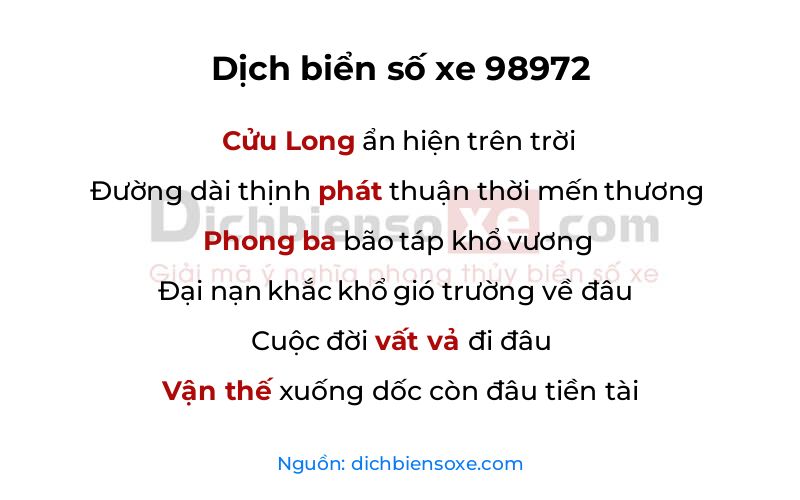Dịch thơ biển số 98972