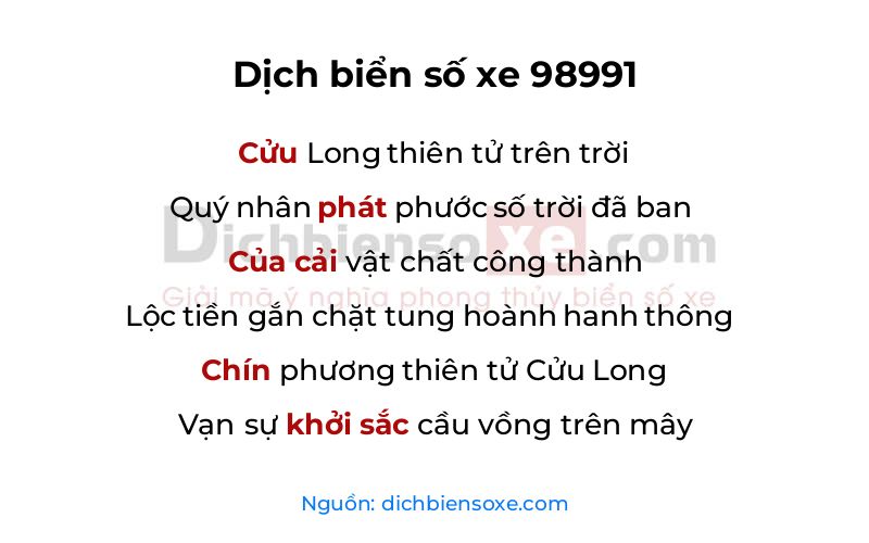 Dịch thơ biển số 98991