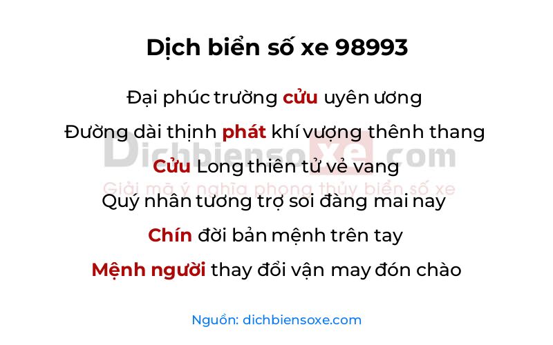 Dịch thơ biển số 98993