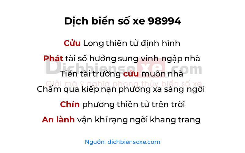 Dịch thơ biển số 98994