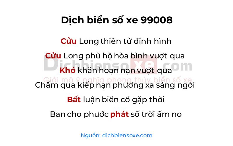 Dịch thơ biển số 99008