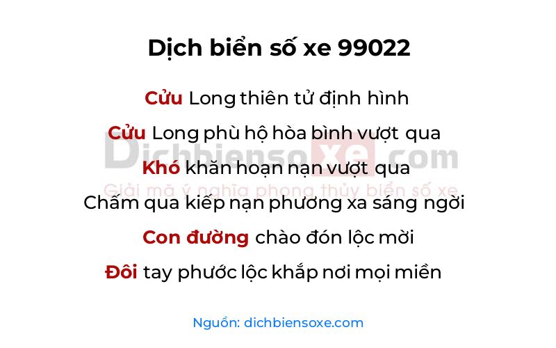 Dịch thơ biển số 99022