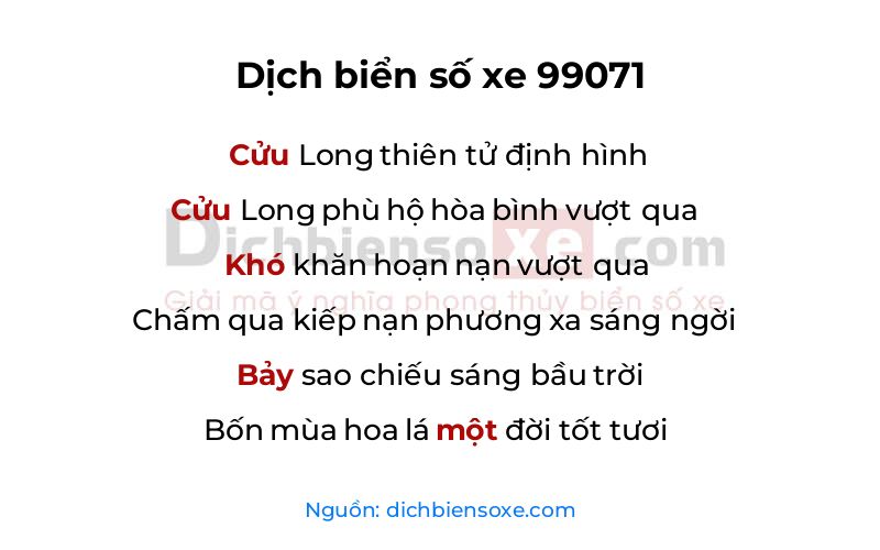 Dịch thơ biển số 99071