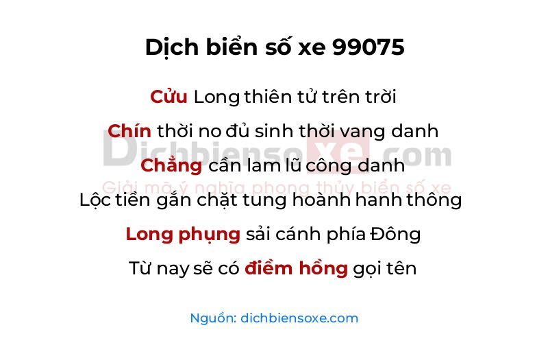 Dịch thơ biển số 99075