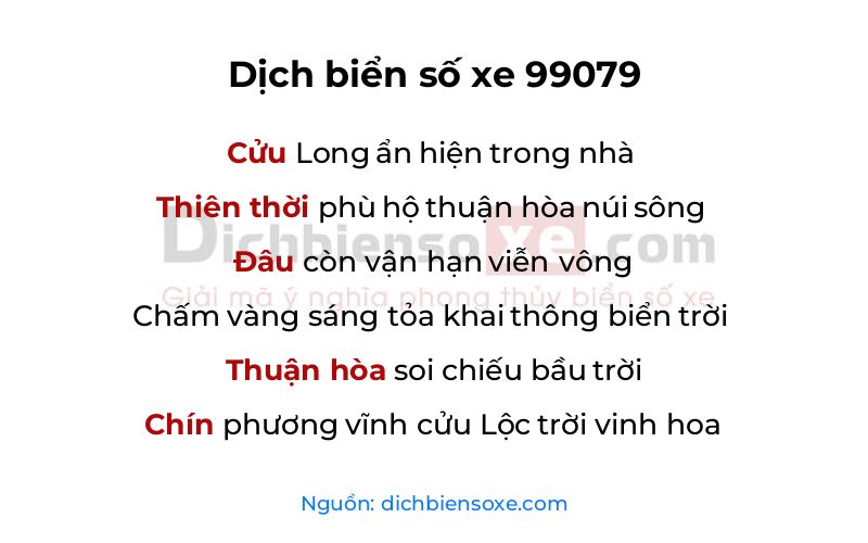 Dịch thơ biển số 99079