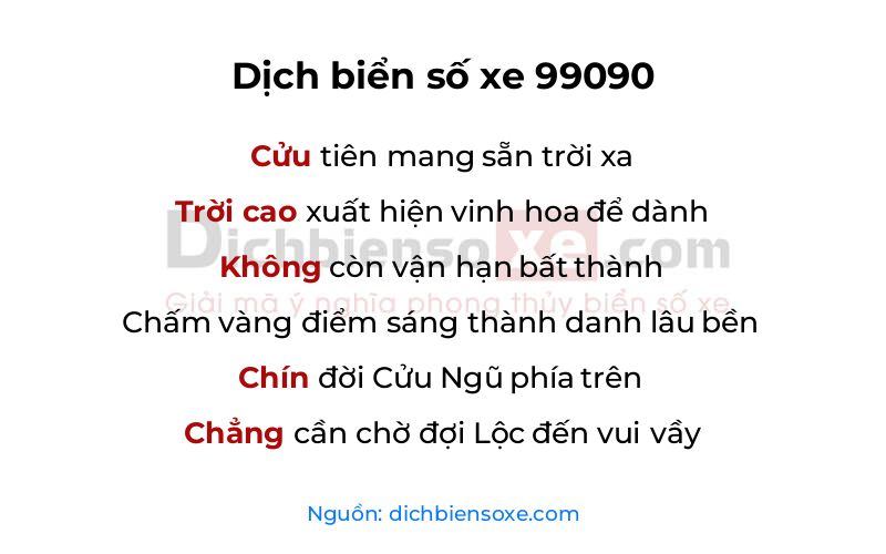 Dịch thơ biển số 99090