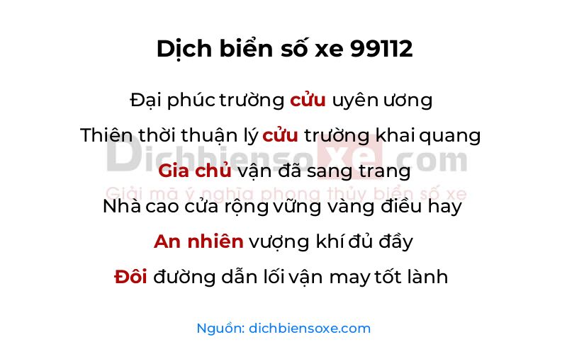 Dịch thơ biển số 99112