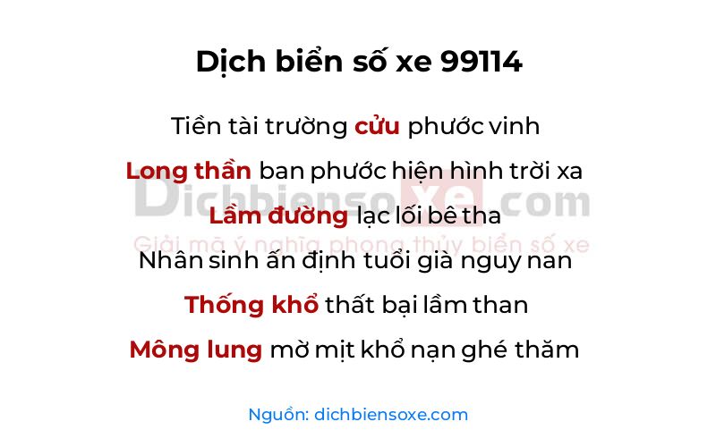 Dịch thơ biển số 99114