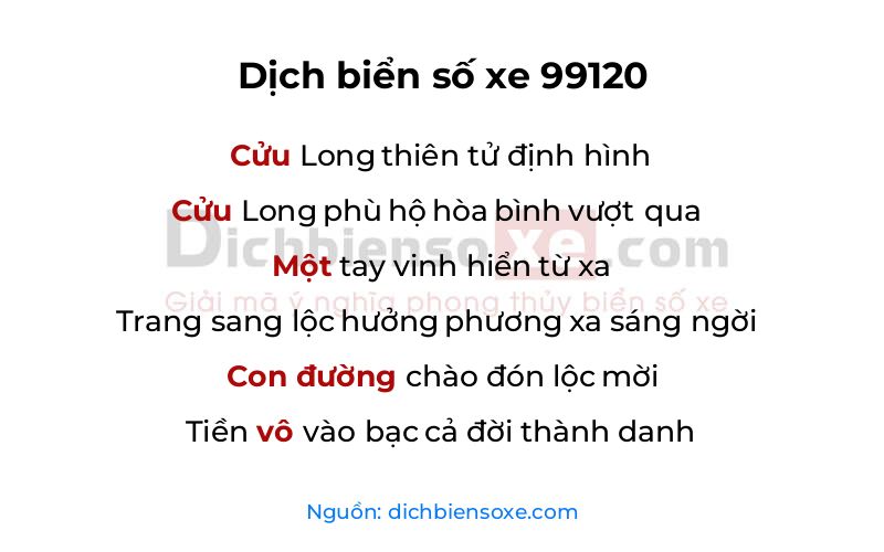 Dịch thơ biển số 99120