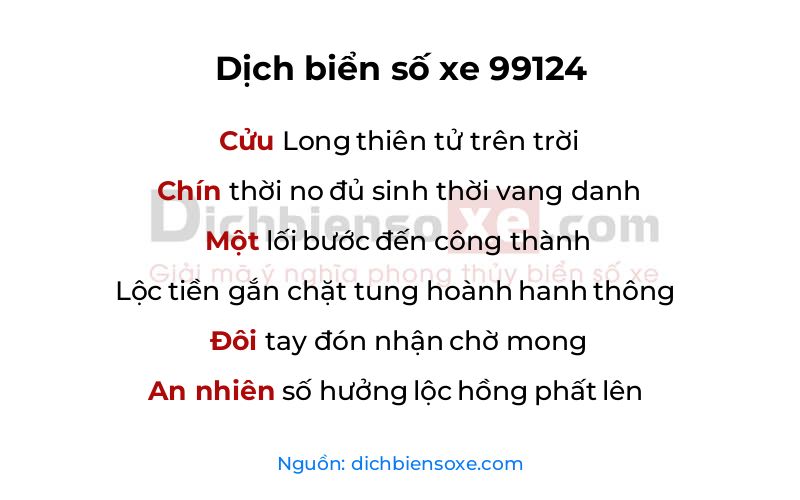 Dịch thơ biển số 99124