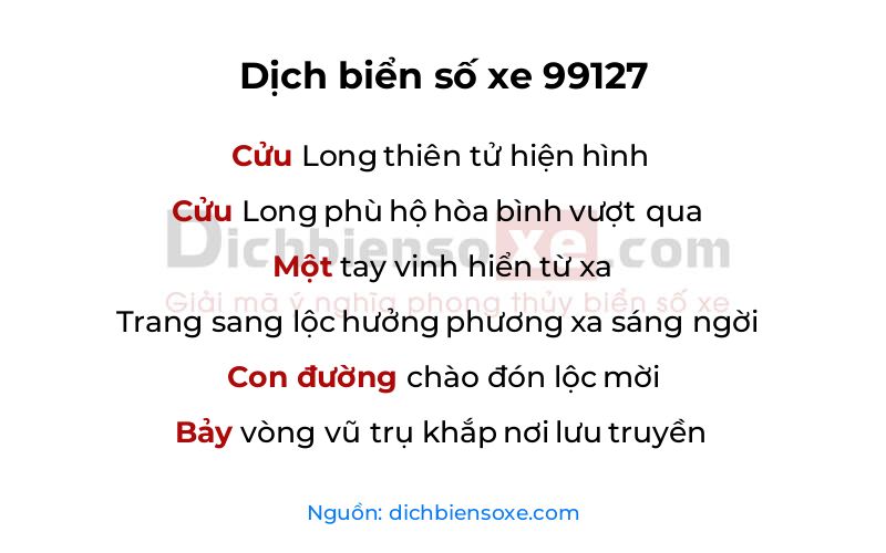Dịch thơ biển số 99127