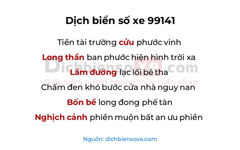 Dịch thơ biển số 99141