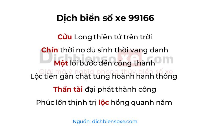 Dịch thơ biển số 99166