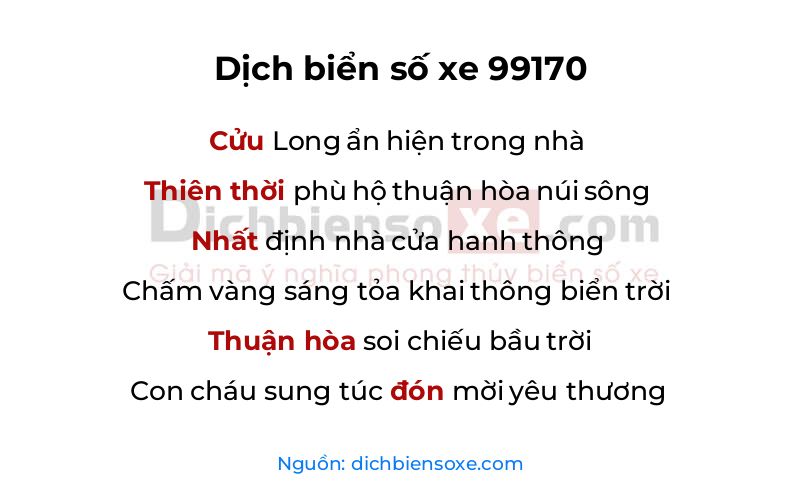 Dịch thơ biển số 99170