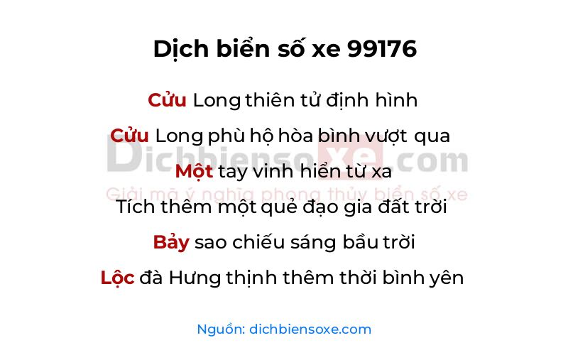 Dịch thơ biển số 99176