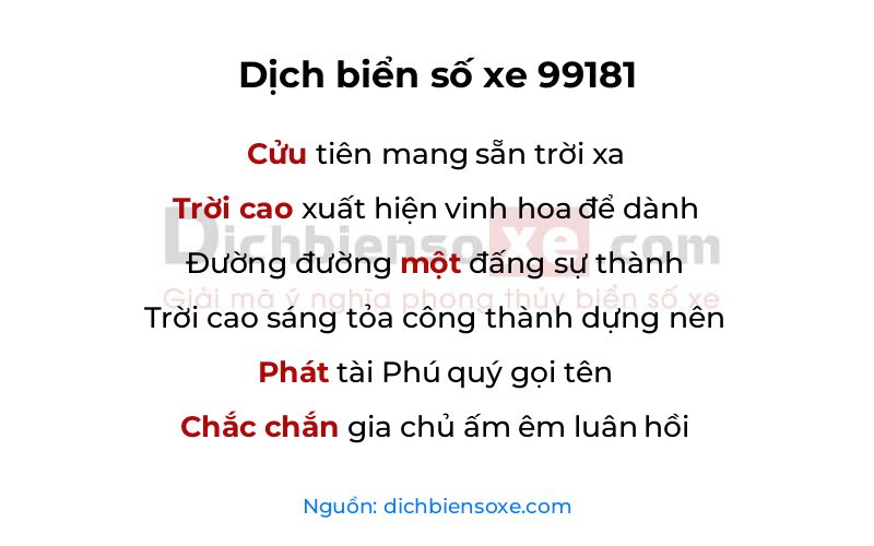 Dịch thơ biển số 99181