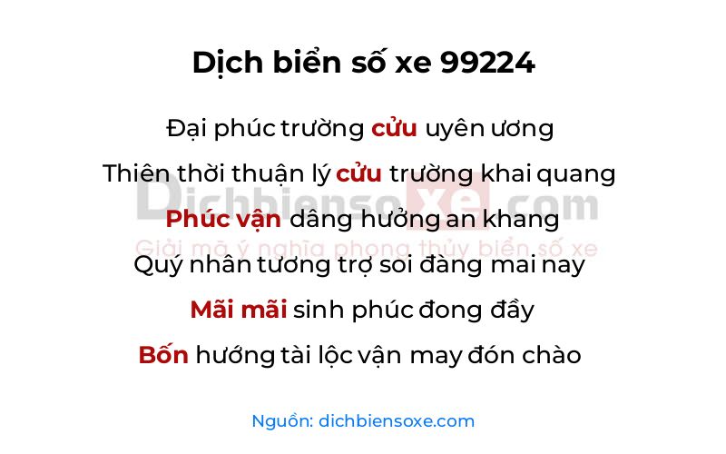 Dịch thơ biển số 99224