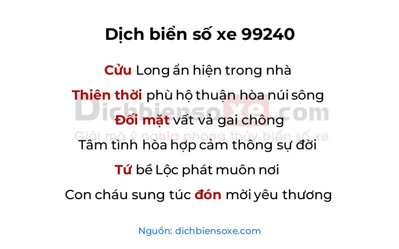 Dịch thơ biển số 99240