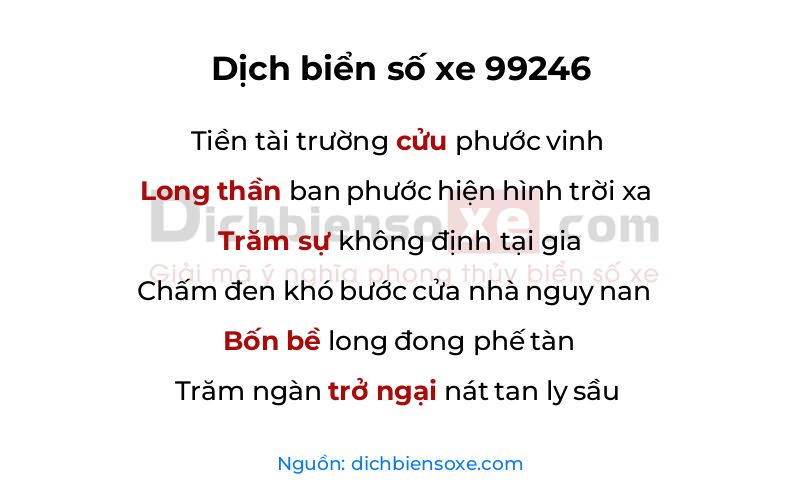 Dịch thơ biển số 99246