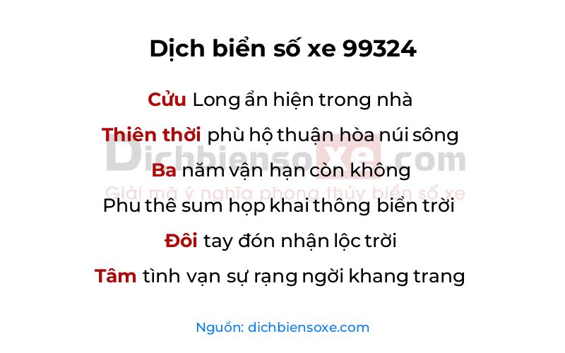 Dịch thơ biển số 99324