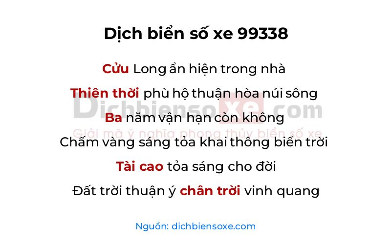 Dịch thơ biển số 99338