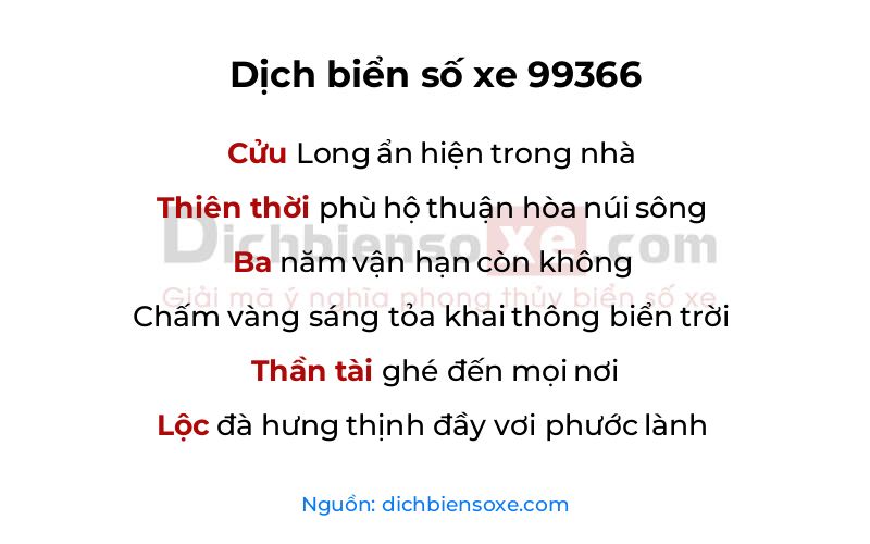 Dịch thơ biển số 99366