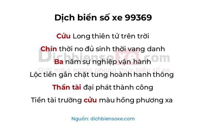 Dịch thơ biển số 99369