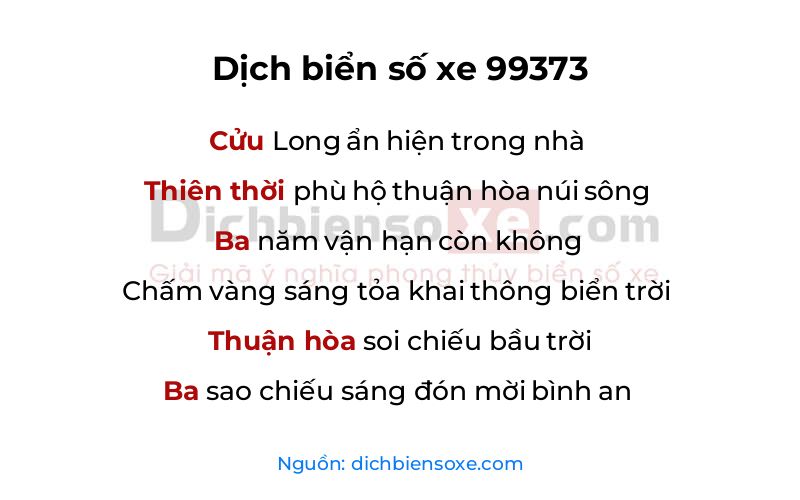 Dịch thơ biển số 99373