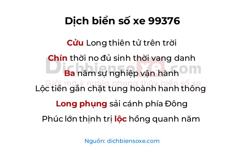 Dịch thơ biển số 99376