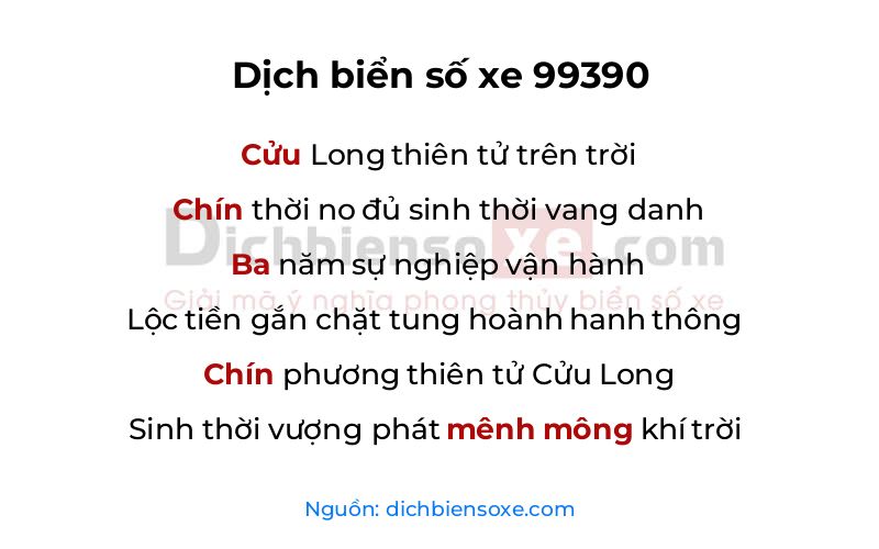 Dịch thơ biển số 99390