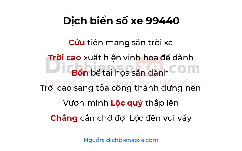 Dịch thơ biển số 99440