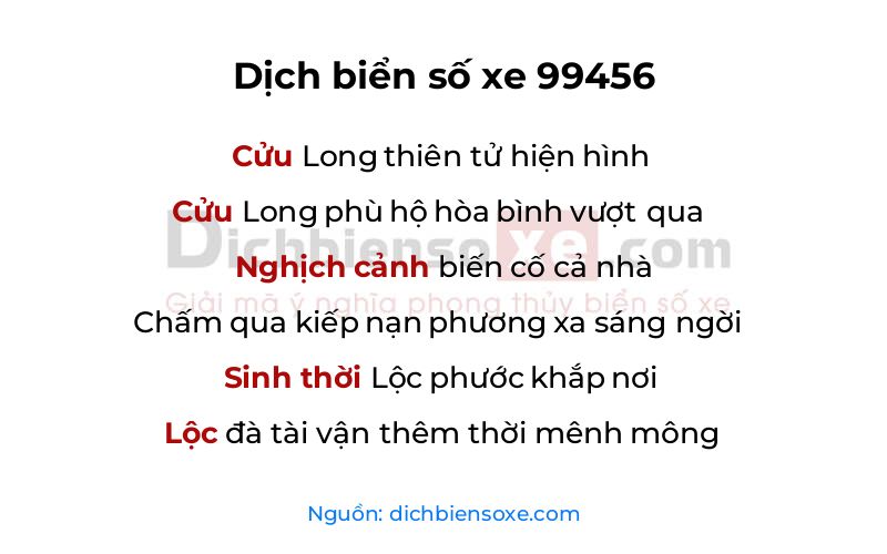 Dịch thơ biển số 99456