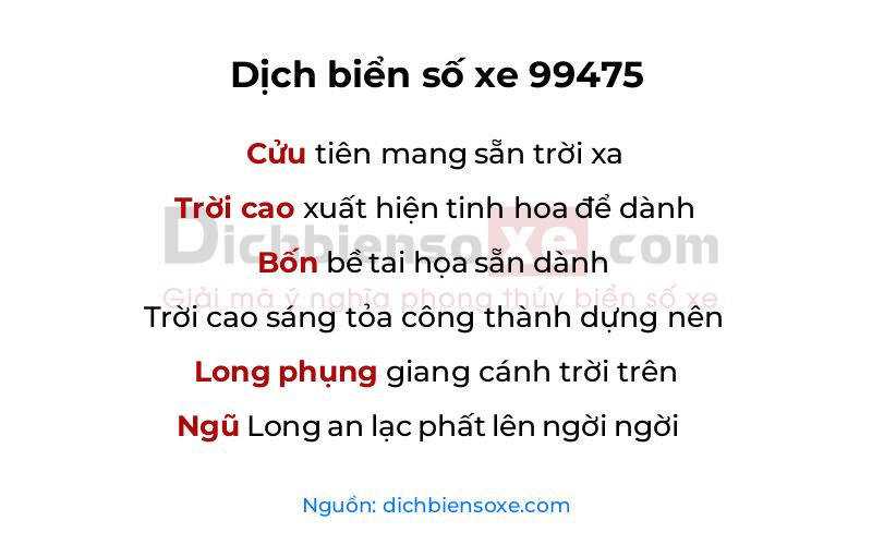 Dịch thơ biển số 99475
