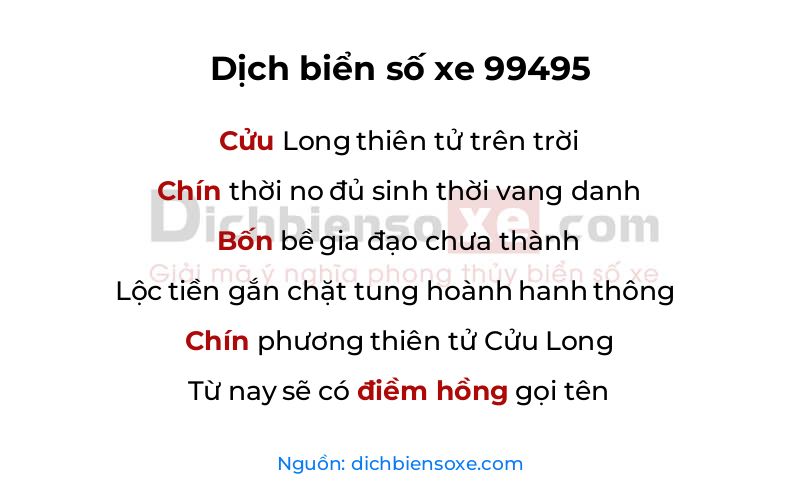 Dịch thơ biển số 99495