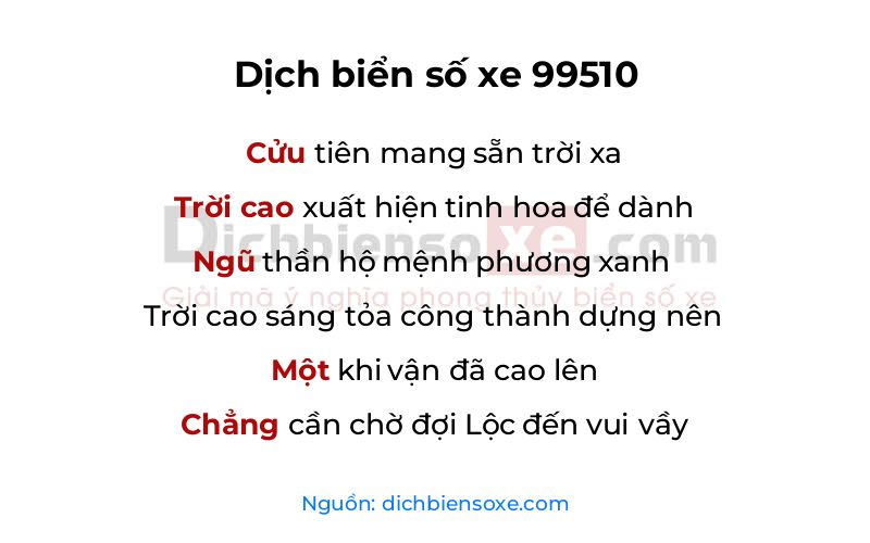 Dịch thơ biển số 99510