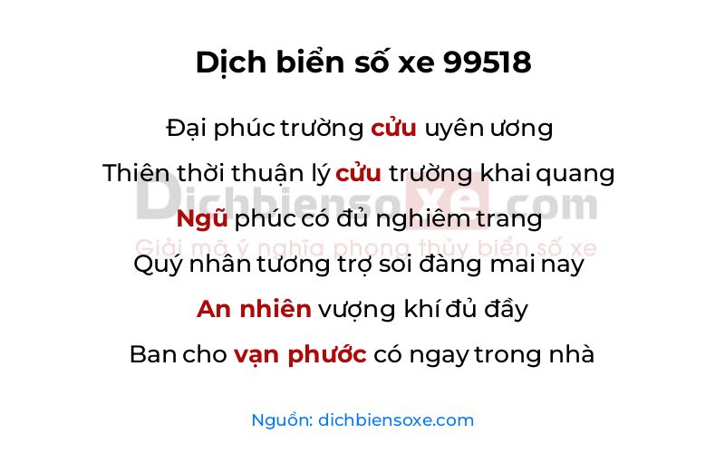 Dịch thơ biển số 99518