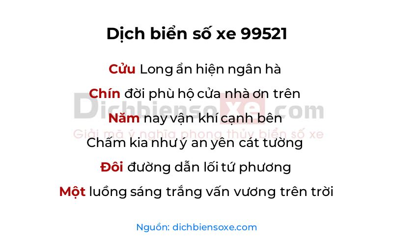 Dịch thơ biển số 99521