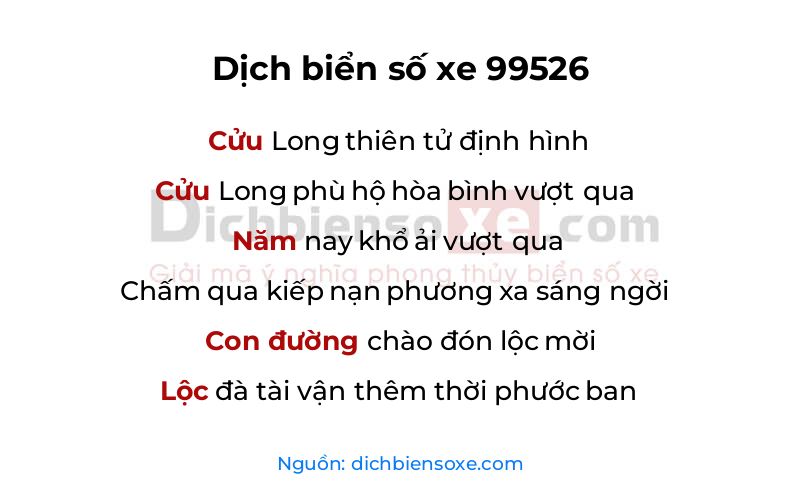 Dịch thơ biển số 99526