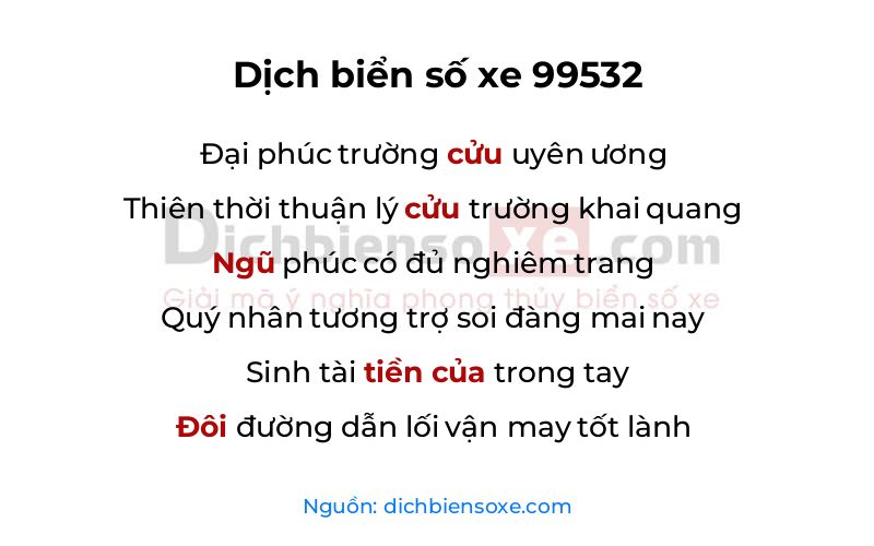 Dịch thơ biển số 99532
