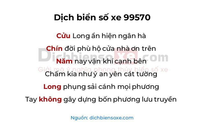 Dịch thơ biển số 99570
