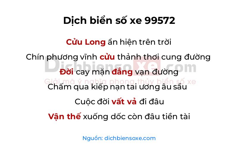 Dịch thơ biển số 99572