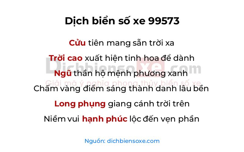 Dịch thơ biển số 99573