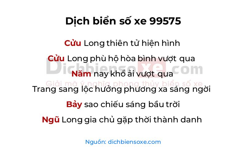 Dịch thơ biển số 99575