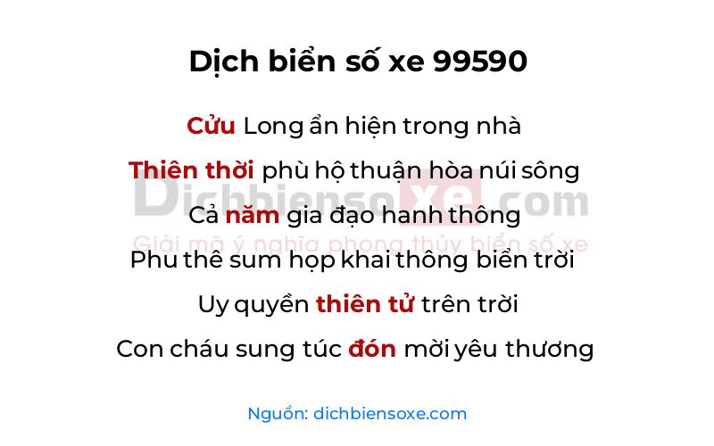 Dịch thơ biển số 99590