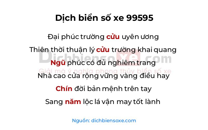 Dịch thơ biển số 99595