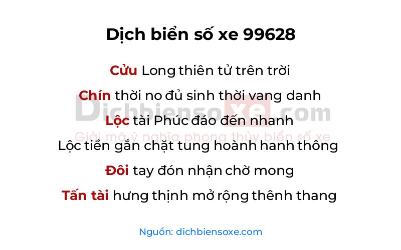 Dịch thơ biển số 99628