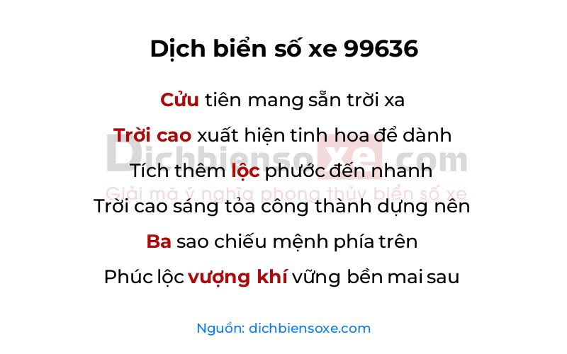 Dịch thơ biển số 99636