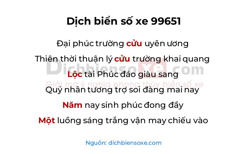 Dịch thơ biển số 99651