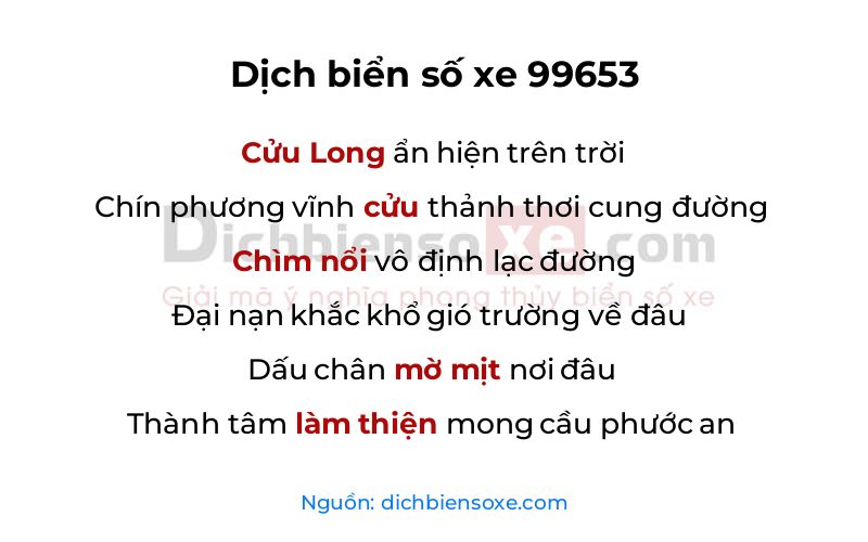 Dịch thơ biển số 99653