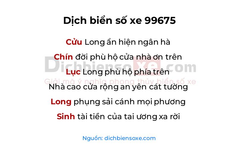Dịch thơ biển số 99675